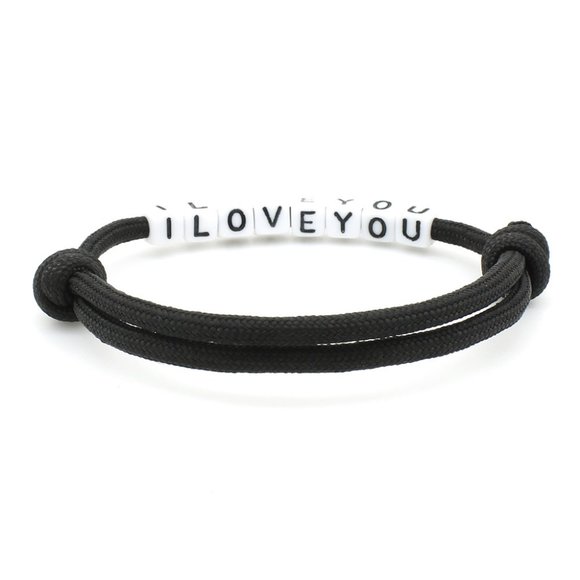 Fashion Jewelry DIY Letter Bracelet Polyester Umbrella Rope Bracelet I LOVE YOU - Picture 3 of 5